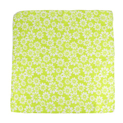 Green Silk Square Flower Print Scarf Head Band
