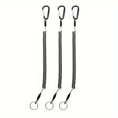 6pcs Fishing Tools Lanyard Retractable Safety Ropes Wire Coiled Lanyard