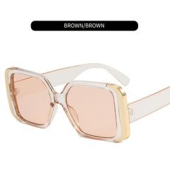 Multicolor Women's Square Sunglasses With Zipper Case