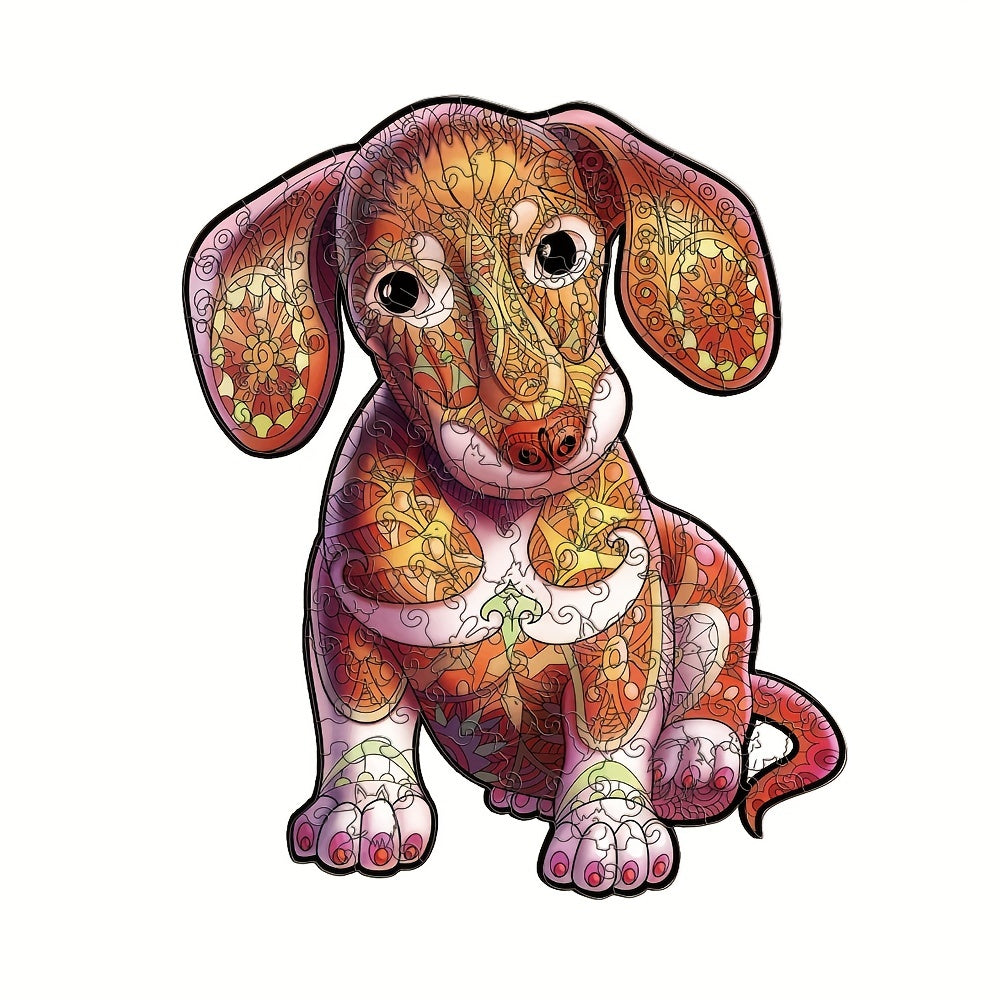 Wooden Puzzle Dog Pattern Wall Hanging Game Toy