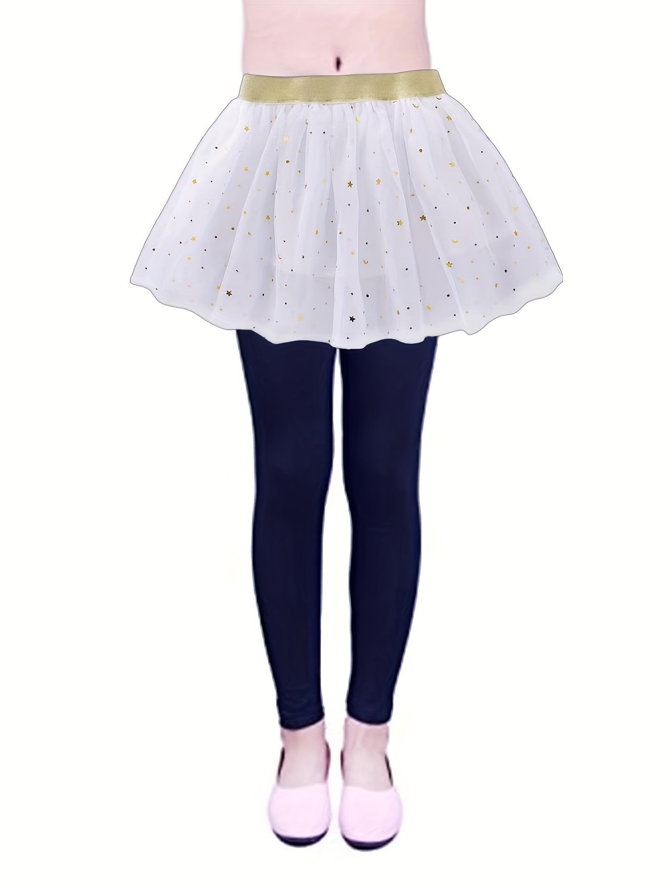 2pcs Sequin Tutu Skirt Leggings Set for Ballet Christmas Party Girls