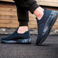 Men's Lace Up Knit Sneakers Breathable Outdoor Shoes