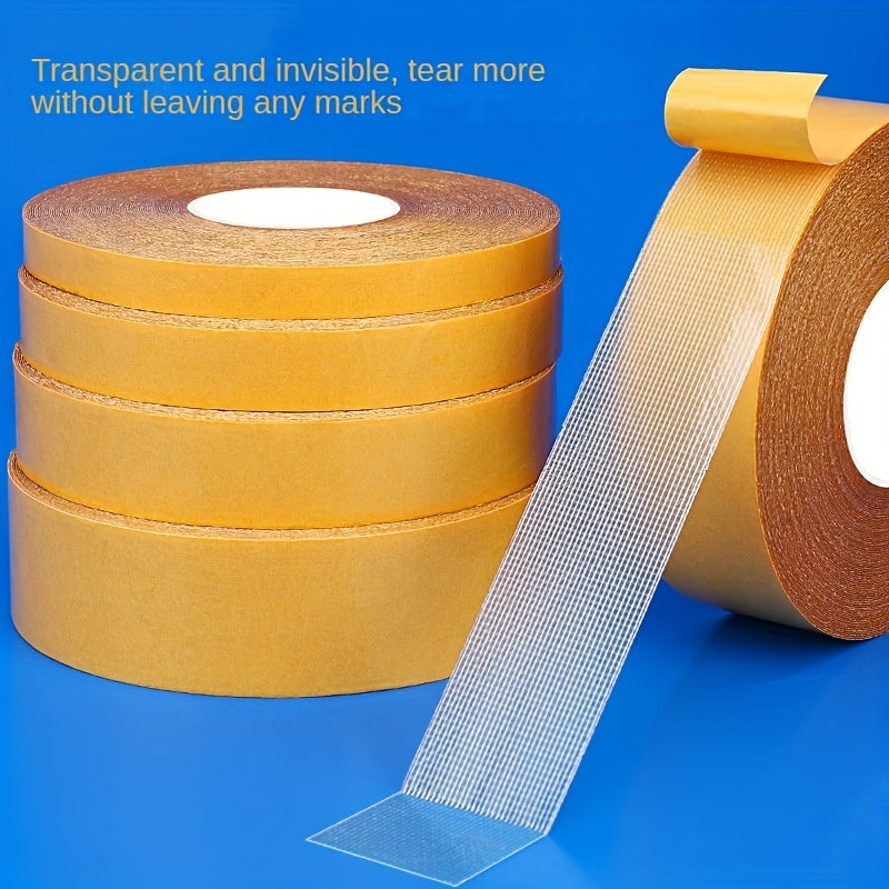 Strong Double-Sided Carpet Adhesive Tape, Transparent Mesh Design