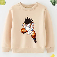 Anime Man Print Boys Casual Pullover Sweatshirt Long Sleeve Crew Neck Tops
