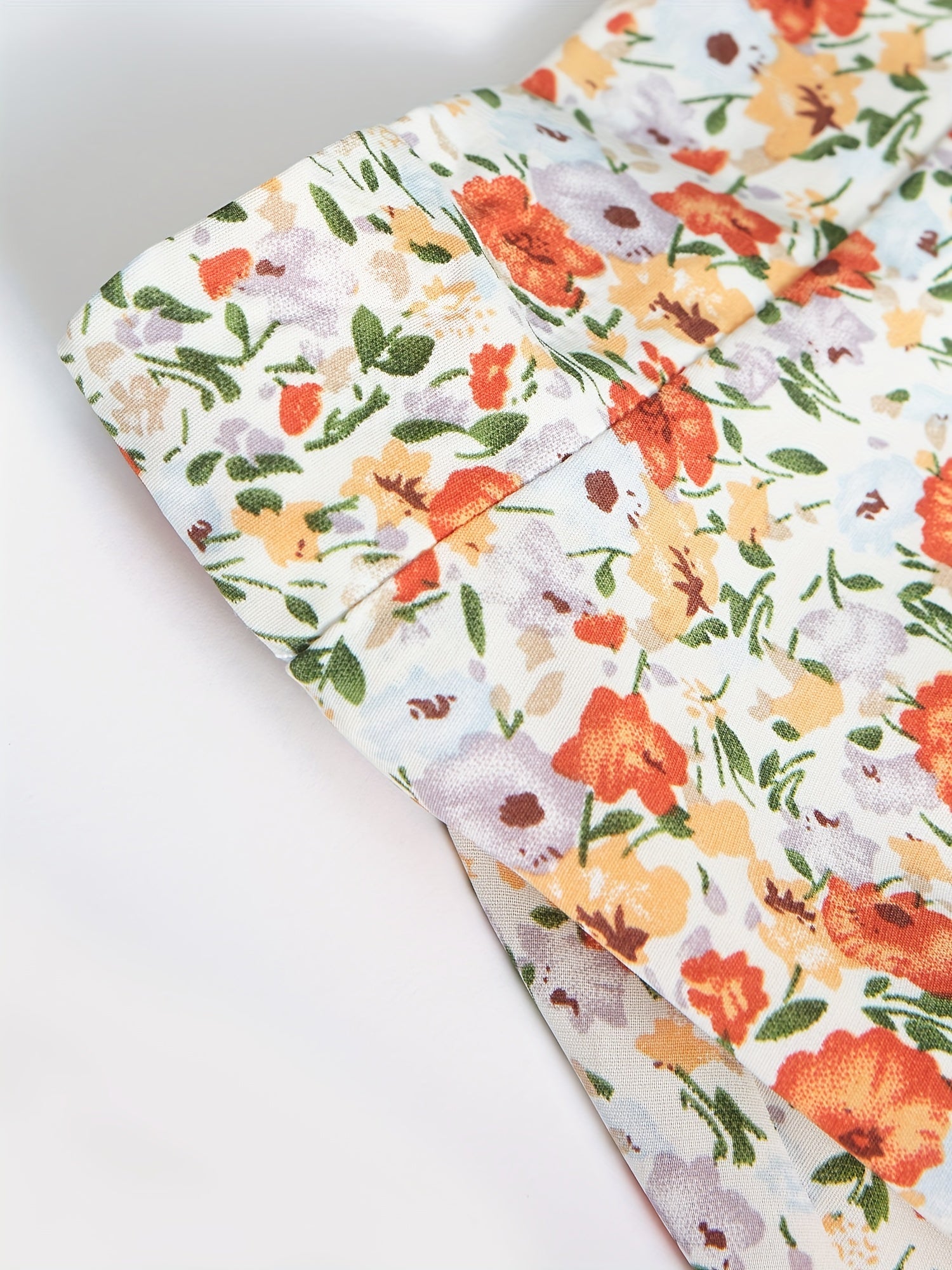 Floral Print Elastic Waist Casual Skirt for Spring & Summer