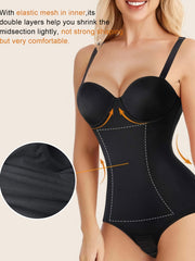 Women's Tummy Control Bodysuit Shapewear Top with Bra