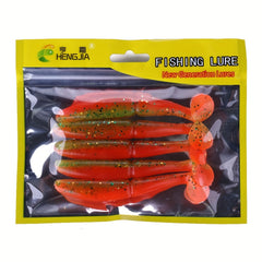5pcs Dual T-tail Soft Lures Sea Fishing 3.93in 9.7g Fishing Tackle