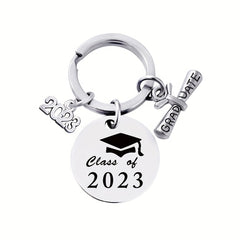 Stainless Steel Graduation Keychain - Letter Engraving Gift for Kids Friends