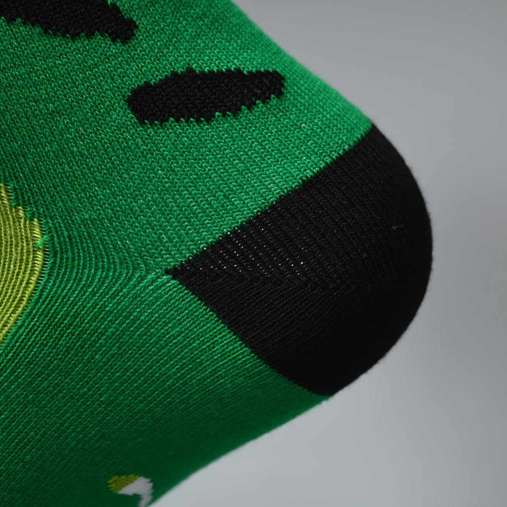 Men's Novelty Golf Graphic Mid Crew Socks, Non Slip Bottom, Autumn Winter Wear