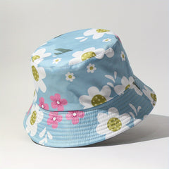 Flower Print Bucket Hat Lightweight Sunscreen Fisherman Cap