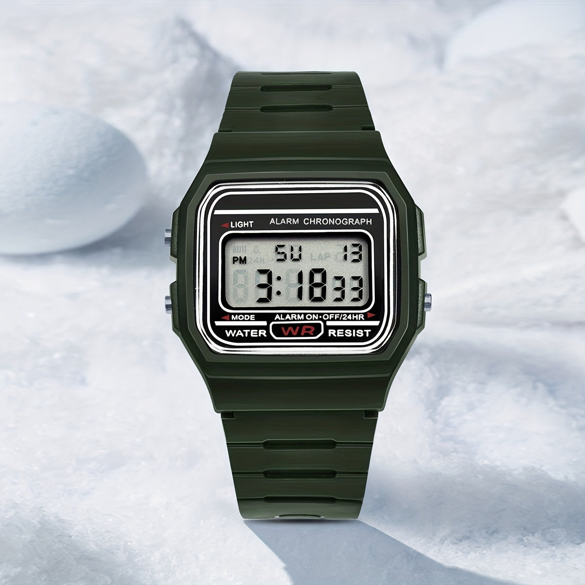 Boys Multicolor Ultra thin Small Square Electronic Watch Student Luminous