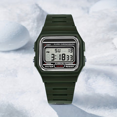 Boys Multicolor Ultra thin Small Square Electronic Watch Student Luminous