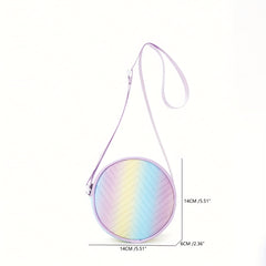 Sweet Mini Crossbody Bag Round Bag Girl Messenger Bag PU Leather