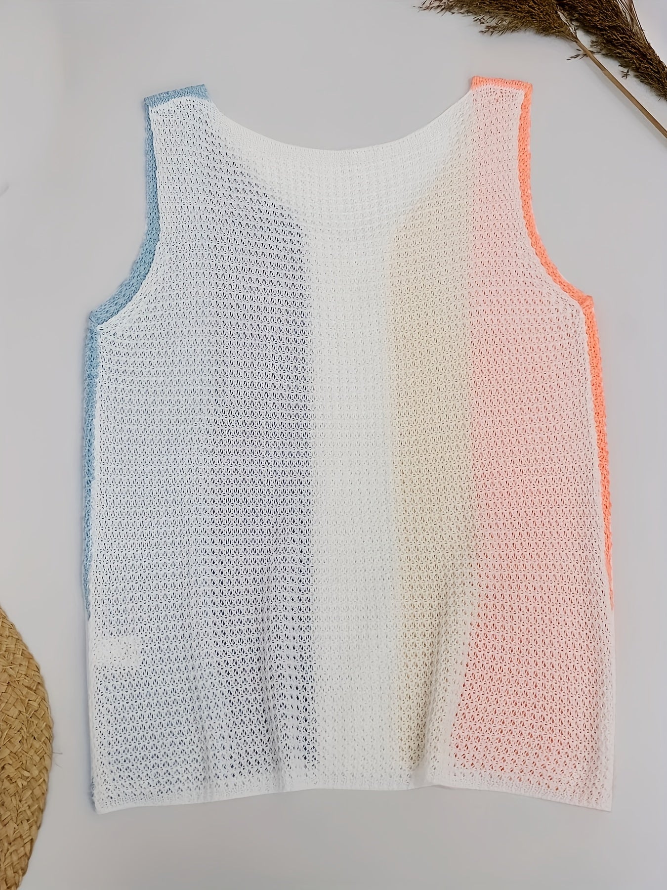 Waffle Knitted Sleeveless Tank Top for Women Summer Casual Wear