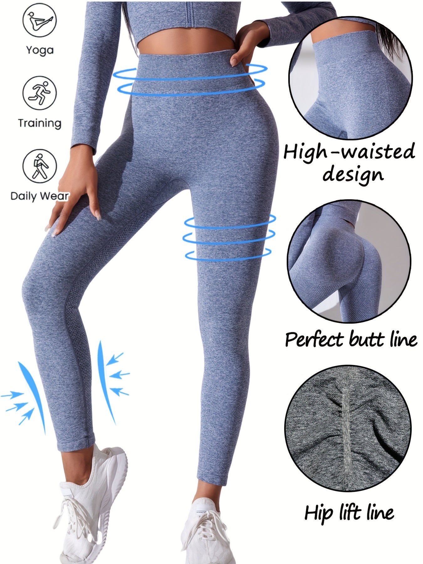 Solid Yoga Leggings Seamless Runing Fitness Workout Tight Pants