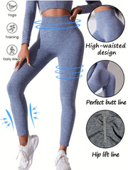 Solid Yoga Leggings Seamless Runing Fitness Workout Tight Pants