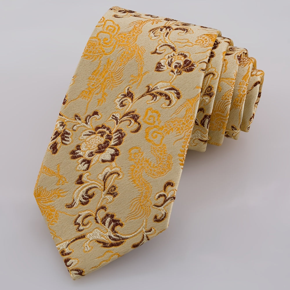 Men's Red Dragon Embroidered Tie