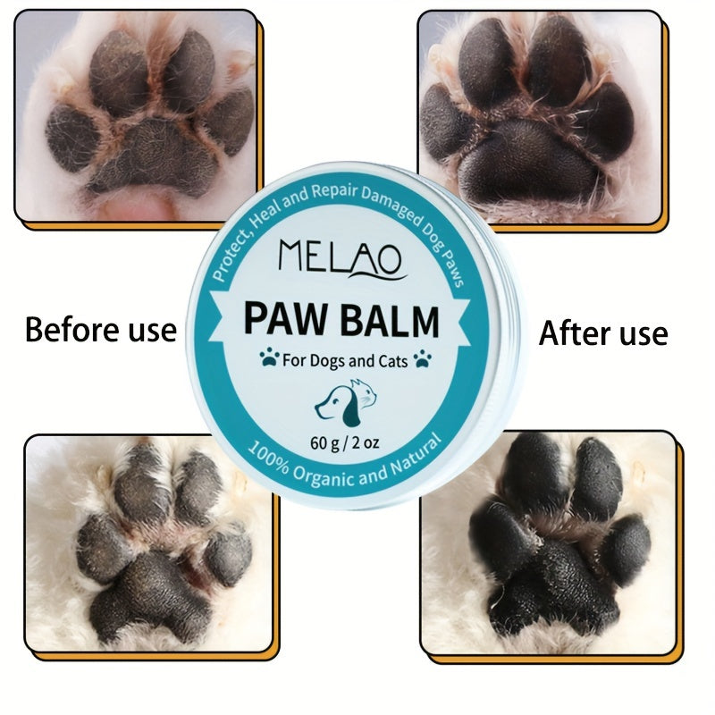Pet Paw Balm 60g Box - Heals, Repairs, Moisturizes - Dogs Cats Soother Protector