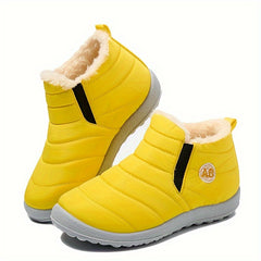 Girl's Solid Snow Boots Cozy Non-slip Ankle Boots Plush Winter Shoes