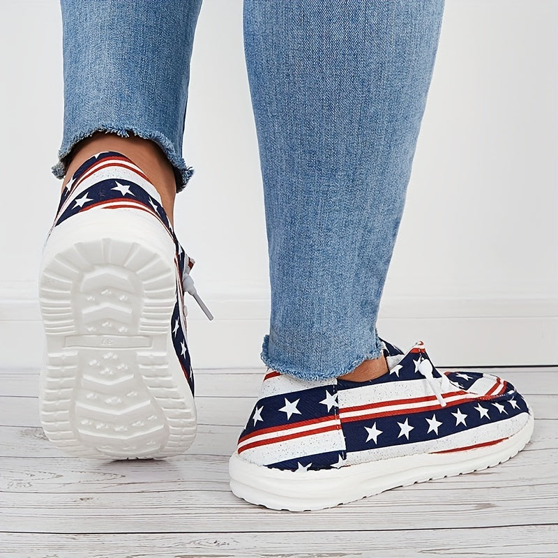 Women's Star Spangled Canvas Shoes Low Top Outdoor Shoes