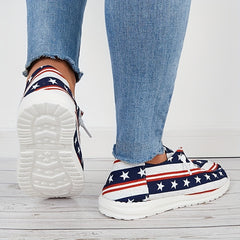 Women's Star Spangled Canvas Shoes Low Top Outdoor Shoes