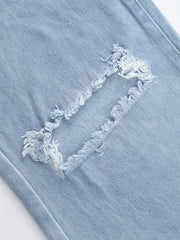 Loose Fit Ripped Denim Jeans for Women