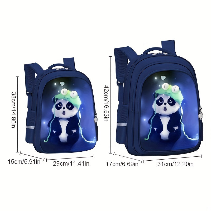 Panda Cartoon Backpack for Students, Dirt & Wear Resista