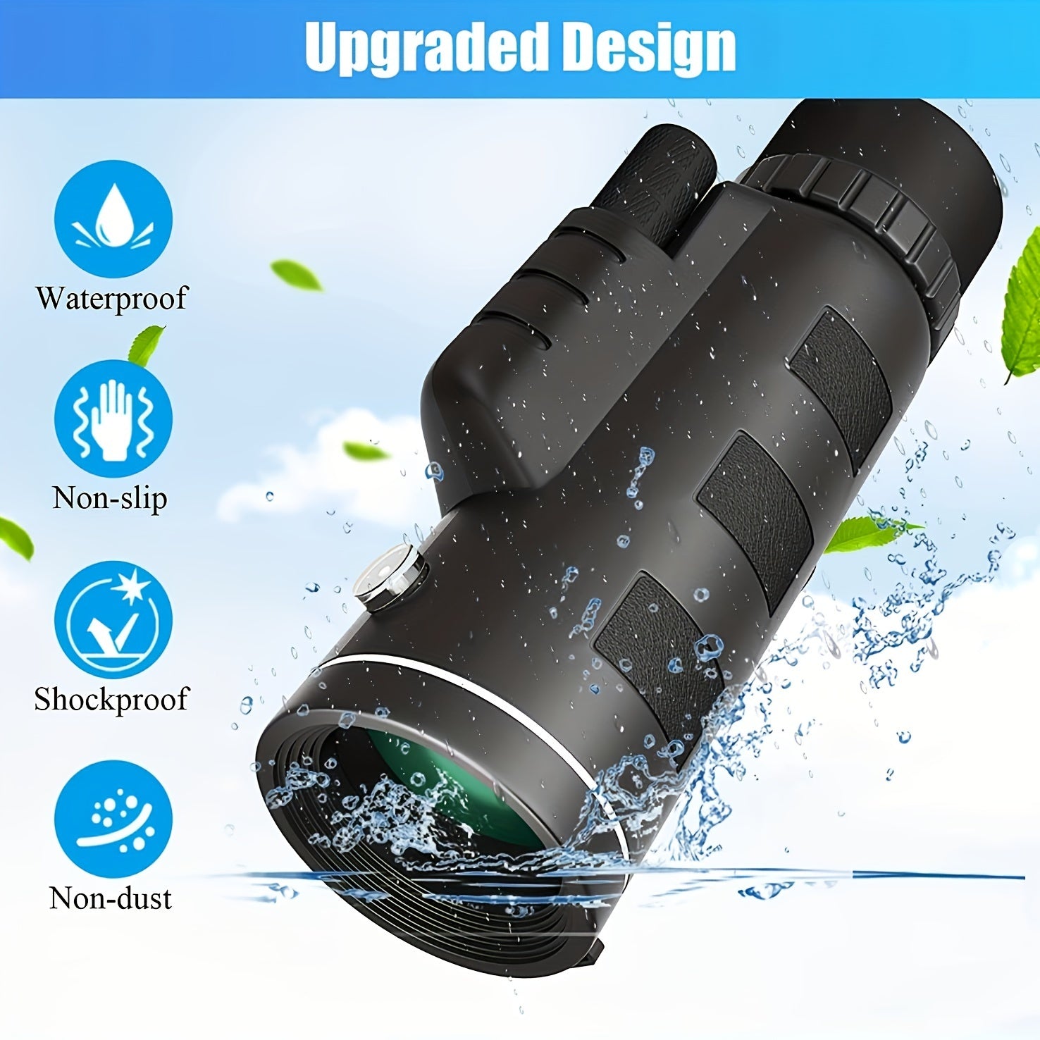 40x60 Monocular Telescope BAK4 Prism Waterproof for Camping Bird Watching
