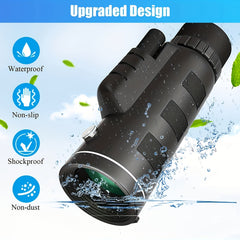 40x60 Monocular Telescope BAK4 Prism Waterproof for Camping Bird Watching