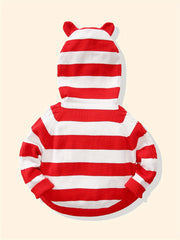 Baby Thin Stripe Hooded Sweater Newborn Cotton Hoodie