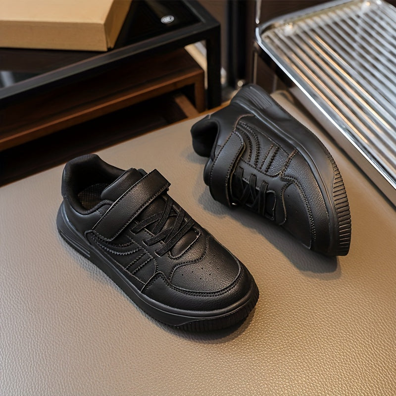 Boy's Solid Skate Shoes Comfy Non Slip Casual Sneakers For Kids