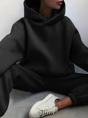 Women's Solid Hoodie & Joggers 2 Piece Set
