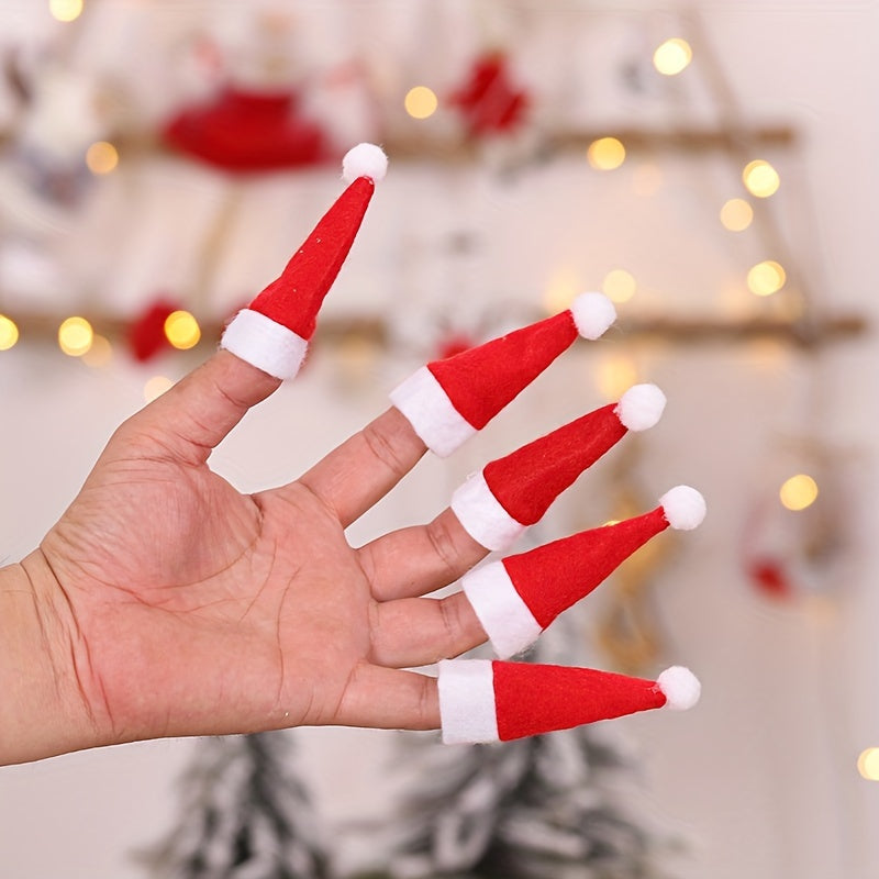 50pcs/100pcs Mini Christmas Hat Red Festive Home Decoration