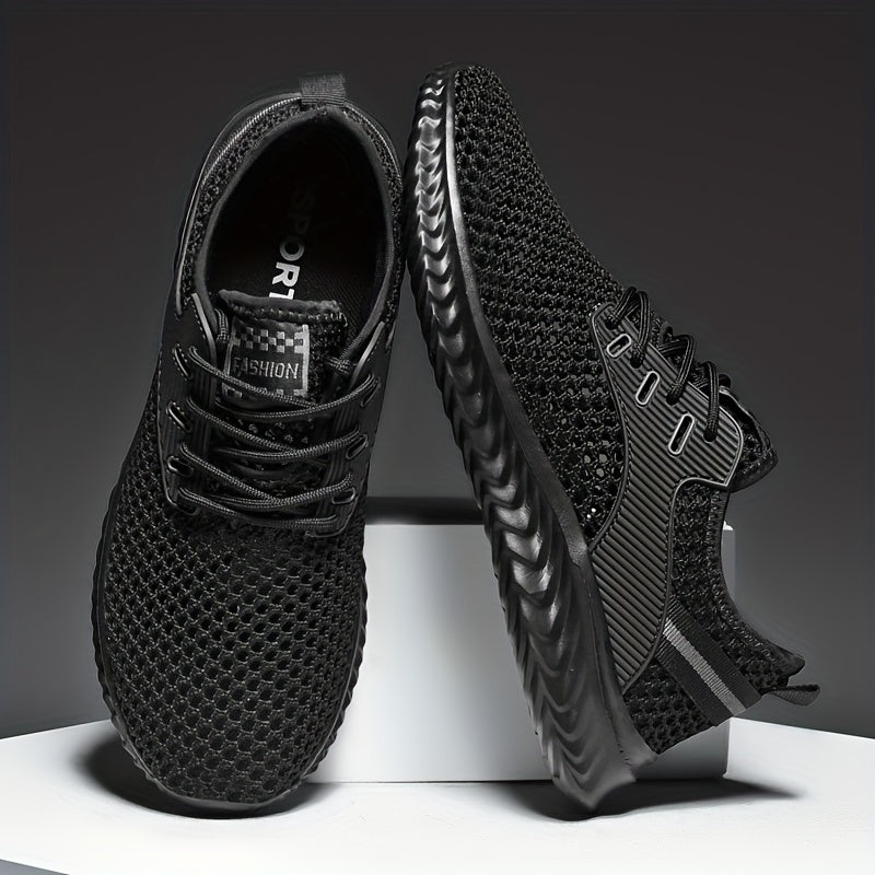 PLUS SIZE Men's Solid Breathable Sneakers Comfy Non Slip Shoes