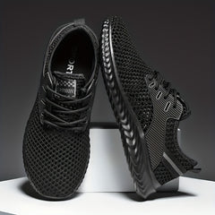 PLUS SIZE Men's Solid Breathable Sneakers Comfy Non Slip Shoes