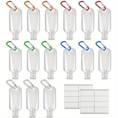 Travel Bottles With Keychain 50ml 2Oz 10Pc Empty Plastic Carabiner Bottles