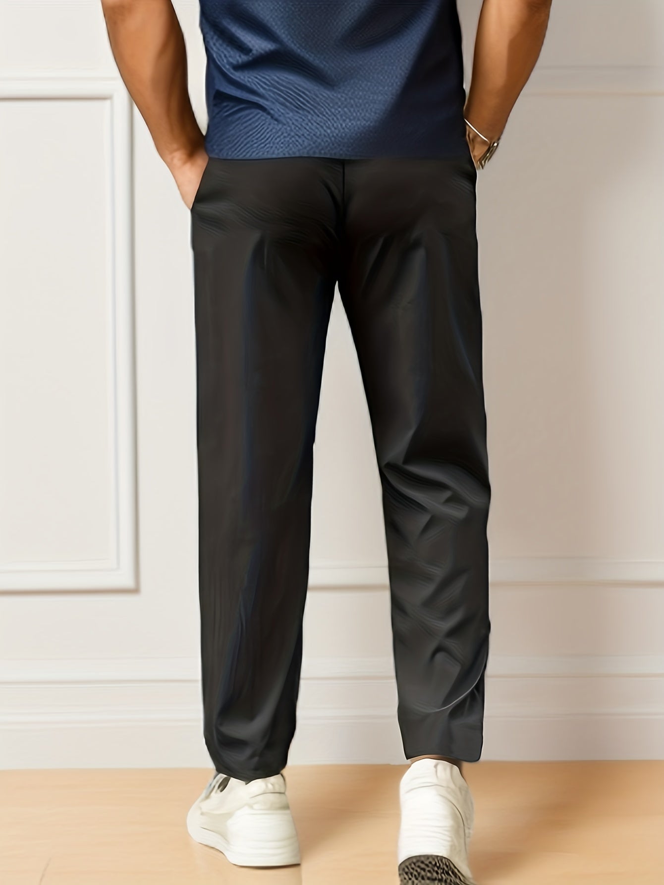 Men's Casual Drawstring Waist Pants Breathable Comfy Trousers