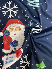 Christmas Santa Cardigan Women's Tree Print Open Front