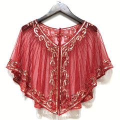 Vintage Sequin Embroidered Shawl 1920s Wraps Beaded Bridal Shawls