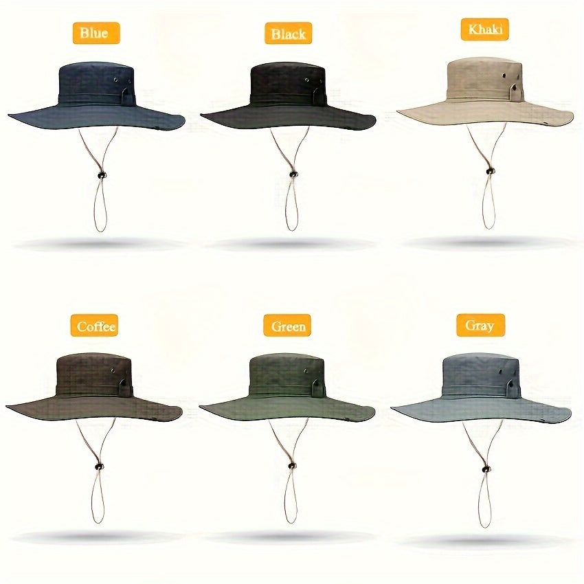 Men's Wide Brim Summer Bucket Hat UV Protection Sun Cap