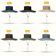 Men's Wide Brim Summer Bucket Hat UV Protection Sun Cap