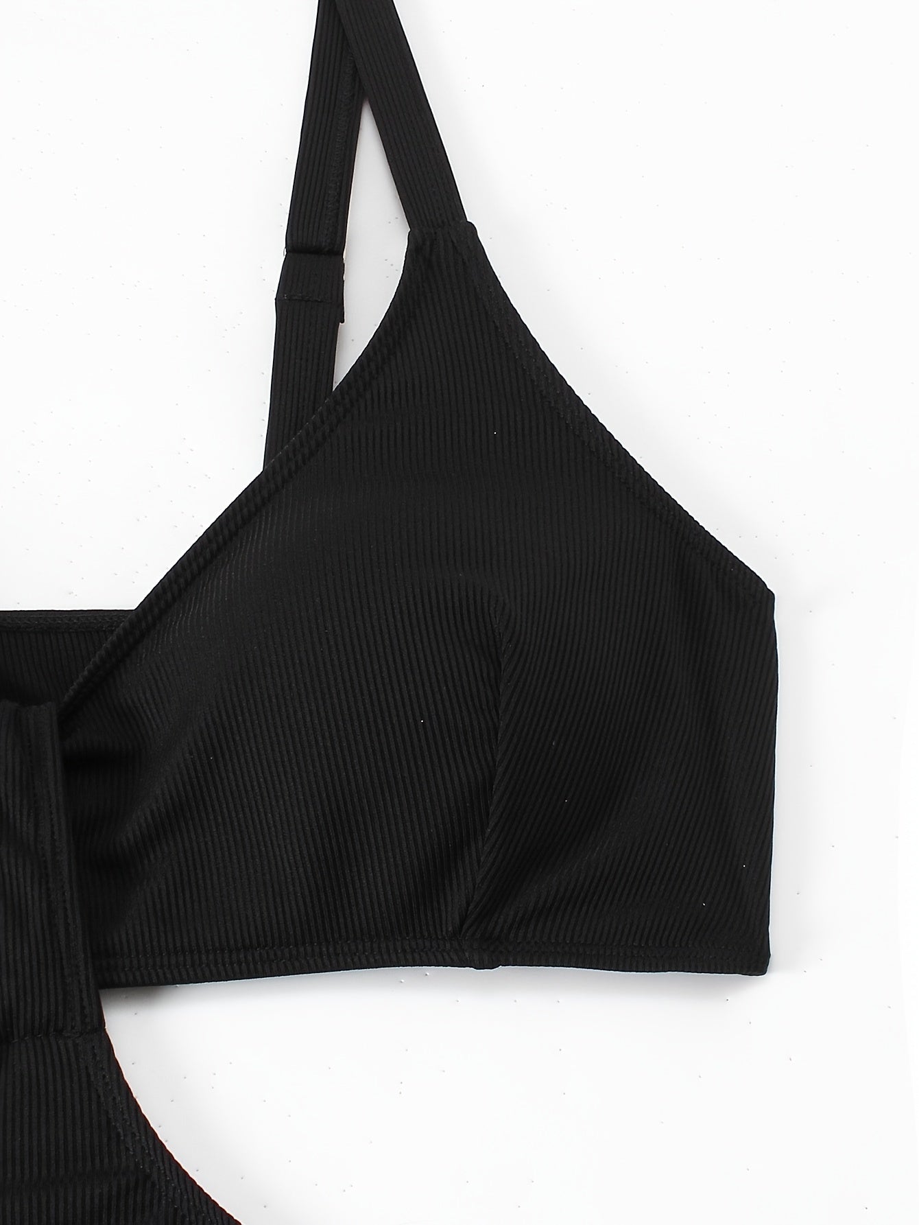 Sexy Swimsuit Women's Cut Out Waist Ribbed Knit One Piece Bathing Suit