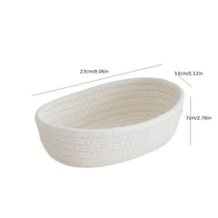 Foldable Desktop Organizer Varnished Finish Woven Basket for Office Supplies