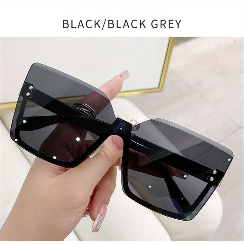 Square Rimless Sunglasses UV400 Sun Shades for Vacation