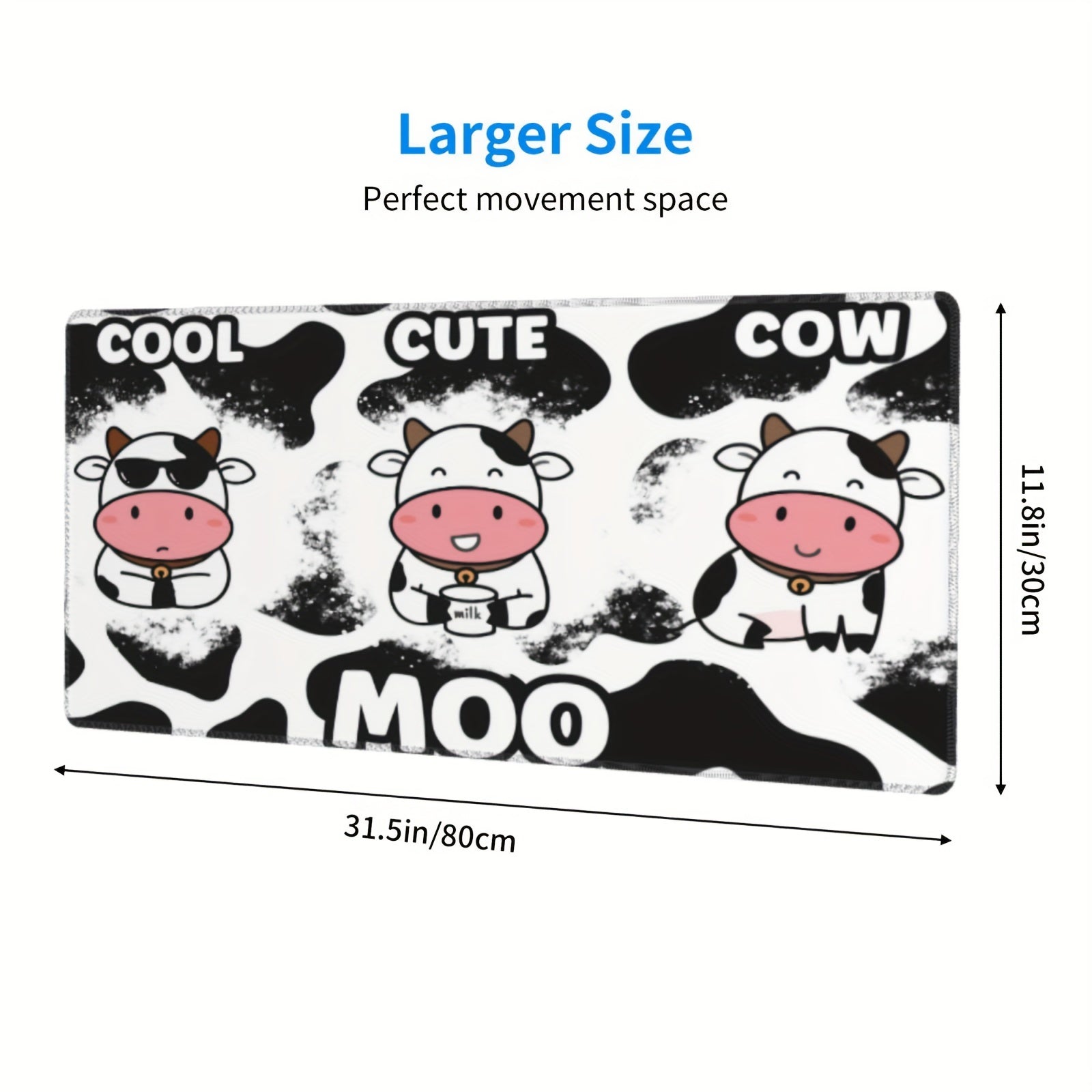 Cow Desk Accessories with Gel Wrist Support Ergonomic Gaming Mouse Pad Rest