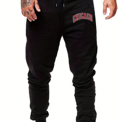 Men's Chicago Sports Pants Casual Drawstring Joggers Comfortable Trousers