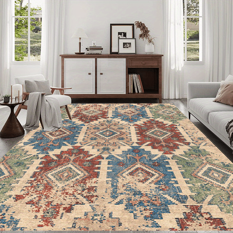 Vintage Persian Area Rug Stain Resistant Washable Rug
