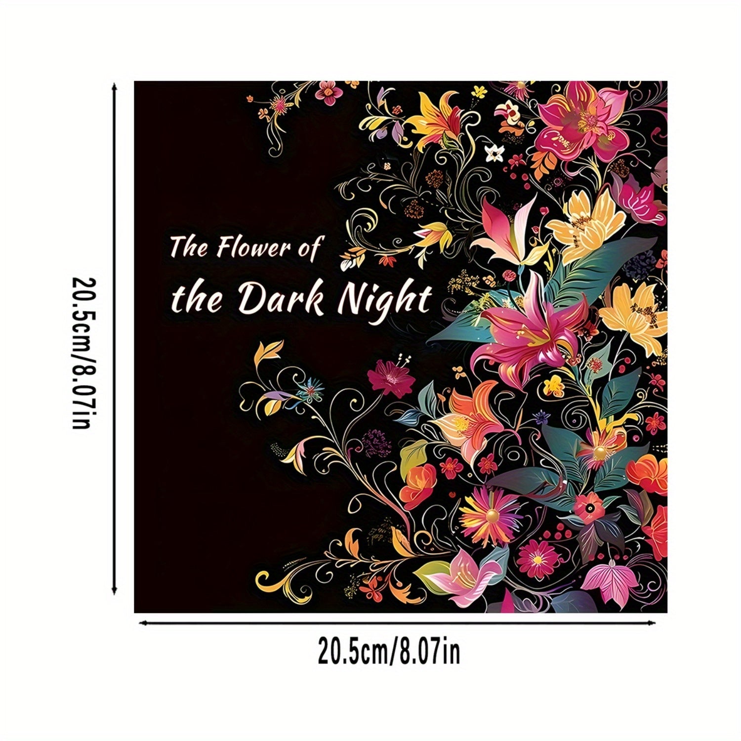 Night Flowers Coloring Book for Adults & Teens - Vibrant Floral Art Journal