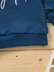 Baby Girls Casual Sweatshirt Long Sleeve Letter Print Knit Shirt