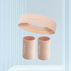 3PCS Sports Sweat Wristband & Headband Set Unisex